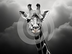 Giraffe in Black and White
