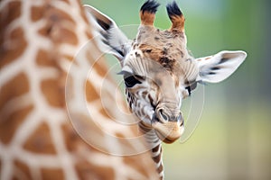 giraffe calf nursing from mother