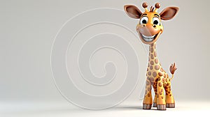 Giraffe cartoon character grinning with a hand gesture.