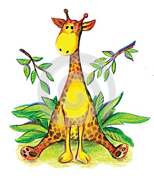 Giraffe color colors pink yellow sweet leef