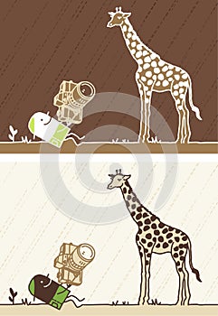 Giraffe colored cartoon