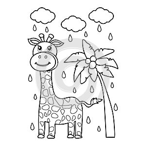 Giraffe Coloring Page for Kids