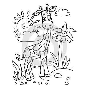 Giraffe Coloring Page for Kids