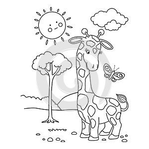 Giraffe Coloring Page for Kids