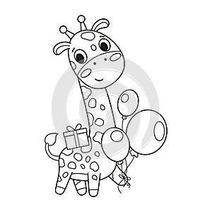 Giraffe Coloring Page for Kids