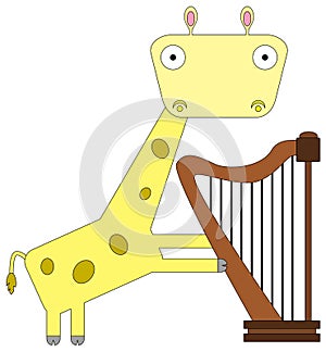 Giraffe the harpist