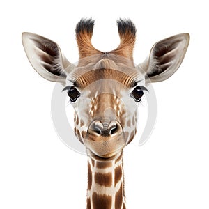 Giraffe head isolated on white background. 3D illustration