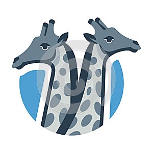 Giraffe head logo icon template 2
