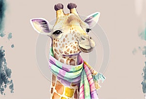 Giraffe hipster animal fashion neck colorful scarf