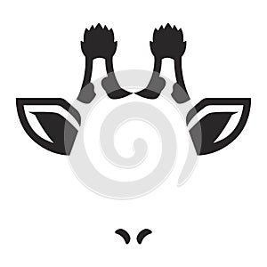 Giraffe horn ear icon on a white background. Vector illustration