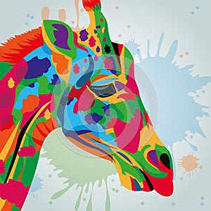 Žirafa ikona. zvíře a umění. vektorová grafika 