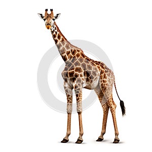 Giraffe isoalated on white background.