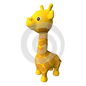 Giraffe isolated on white background. 3d rendering