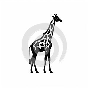 Giraffe Logo Silhouettes On White Background
