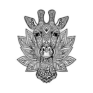 Giraffe mandala. Vector illustration