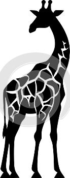 Giraffe - minimalist and flat logo - vector illustration