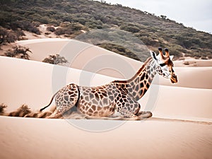 Giraffe in the sand dunes