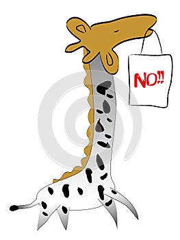 Giraffe says ' no ' photo