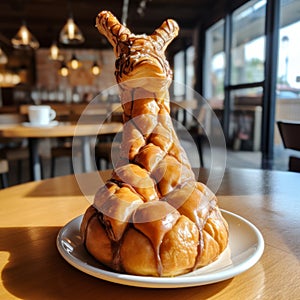 Giraffe-shaped Croissant Pastry: A Delightful Twist On Japanese Folklore-inspired Art