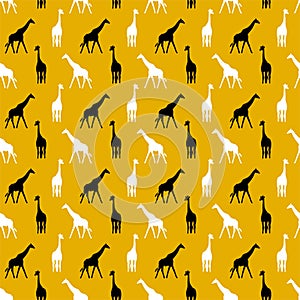 Giraffe silhouettes are black