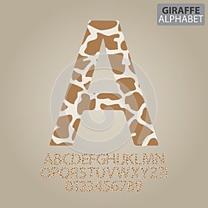 Giraffe Skin Alphabet and Numbers Vector