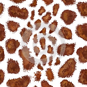 Giraffe skin seamless pattern. Abstract watercolor texture.