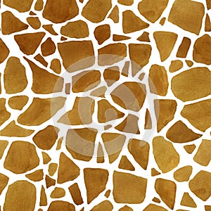 Giraffe spots watercolor seamless pattern