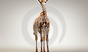 Giraffe Standing Against White Background