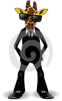 Giraffe in a suit