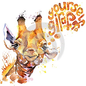 Giraffe T-shirt graphics. giraffe illustration