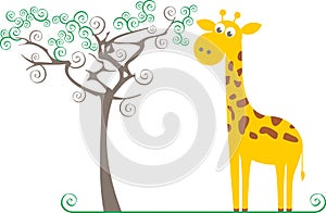 Giraffe and a tree