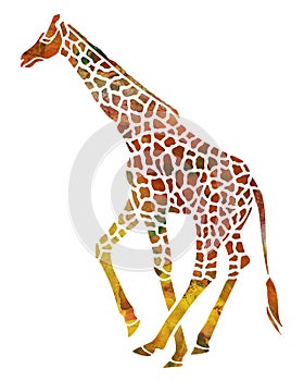 Giraffe Watecolor Illustration Print