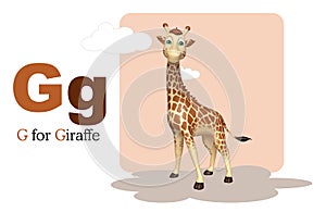 Giraffe wild animal with alphabate