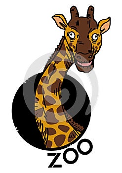 Giraffe zoo icon