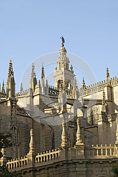 Giralda Bell-tower and Almohade section of historic Cathedral of Sevilla, Sevilla, Andalucia, Southern Spain photo