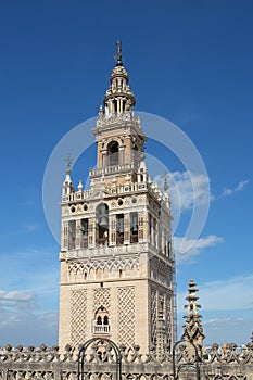 Giralda bellfry view from the Seville cathedral roof