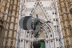 Giraldillo statue in the cathedral of Seville, in Spain