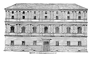 Giraud Palace at Rome Rome are the Cancelleria Palace vintage engraving photo