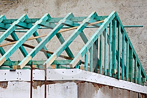 Girders of a roof under construction