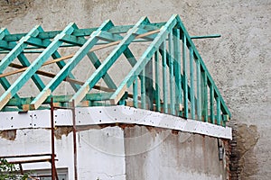 Girders of a roof under construction