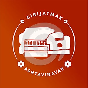 Girijatmak Ganapati temple vector icon. Ashtavinayak Ganesh Mandir icon photo
