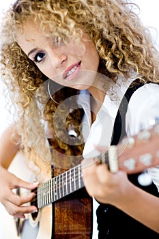 Girl and Acoustic Guitar