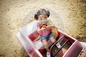 Girl Adorable Aspiration Child Playground Yard Concept