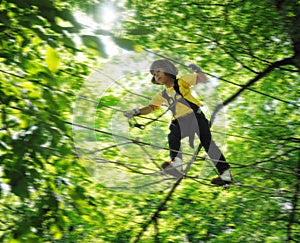 Girl in adventure park