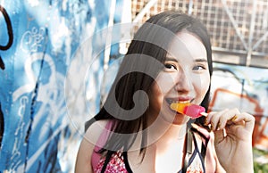 Girl Adventure Traveling Holiday Photography Popsicle Concept