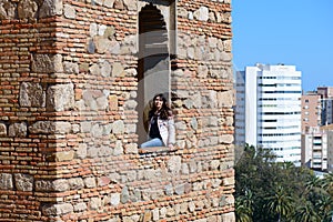 A girl in the Alcazaba