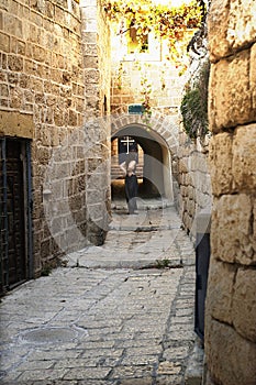 Girl in alley, Old Jaffa City, Israel