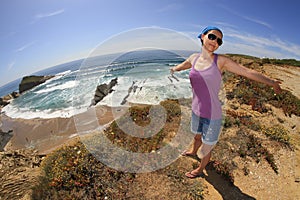 Girl and Alteirinhos beach