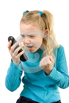 Girl is angy at the phone