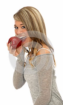 Girl with apple